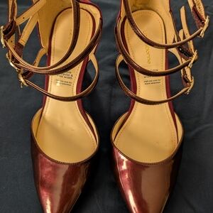 Liz Claiborne Burgundy Strappy Heels